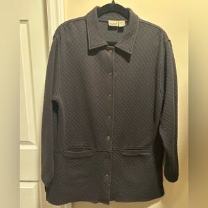 Vtg 90s Woolrich Women's Black Medium Quilted Jacket w/Snowflake Snap Buttons